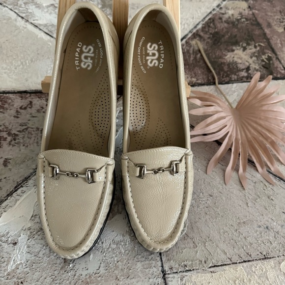 SAS Tripad Comfort Metro Womens Bone Leather Loafers Horse Bit Sz 9.5 S Narrow - Picture 10 of 11